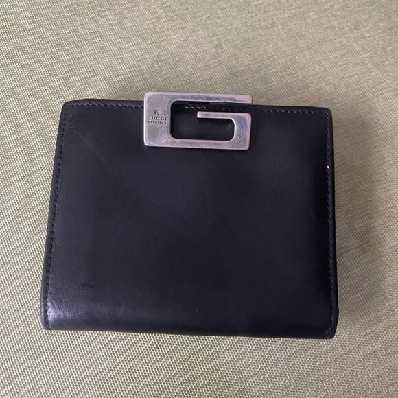 Gucci Black Leather Wallet with Silver G Clasp – Vintage Authentic - Picture 11 of 11